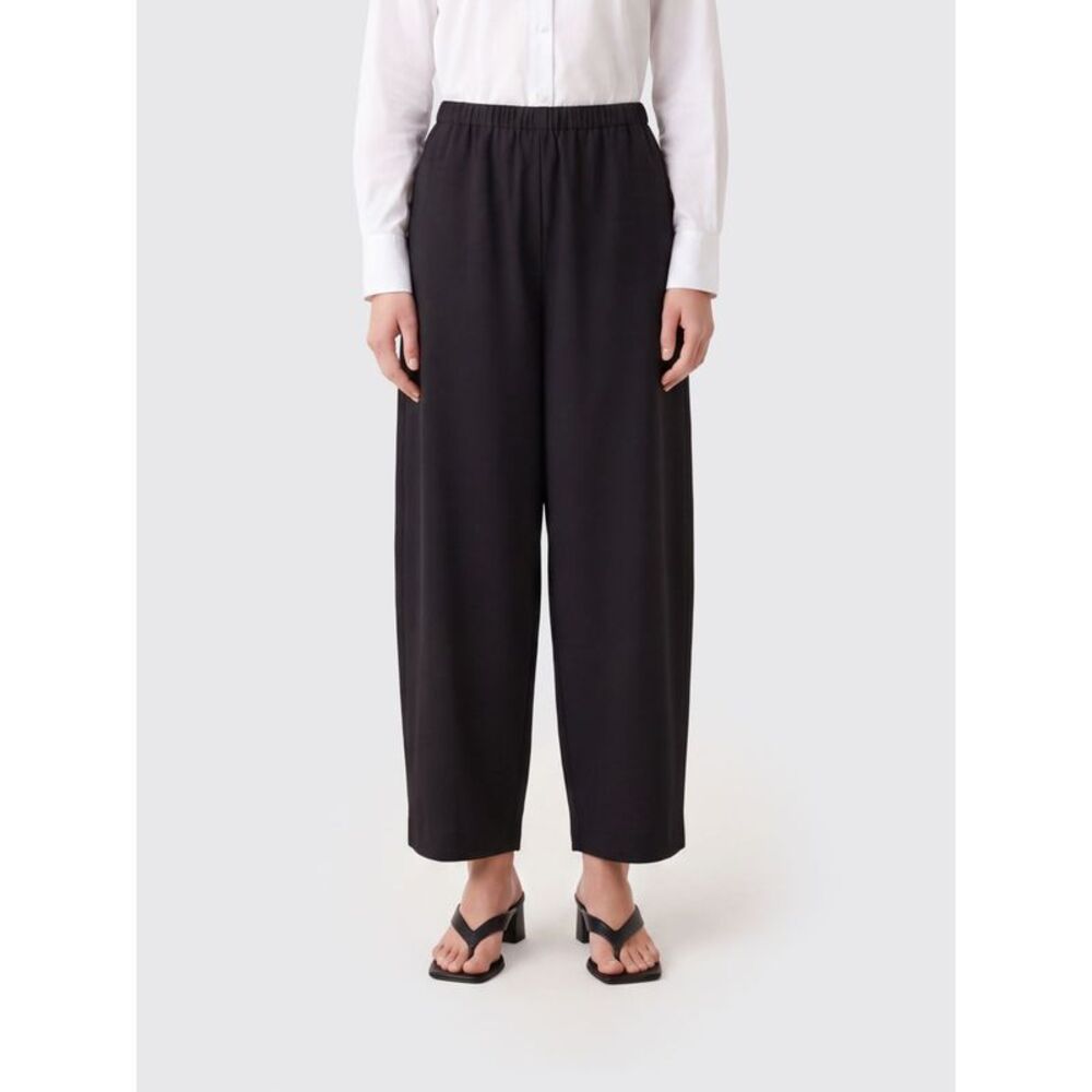 Khaite Women High-Waisted Wide Leg Virgin Wool Joggers Khaite With Drawstring